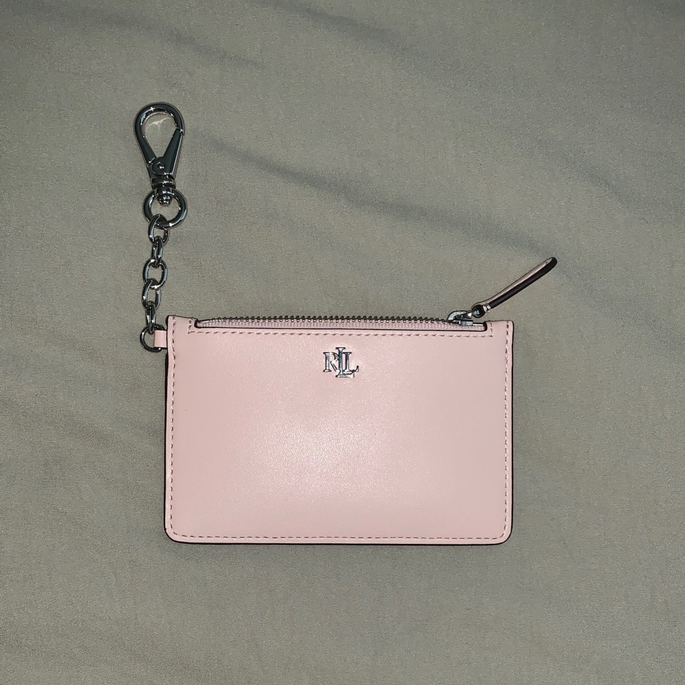 Lauren Ralph Lauren Light Pink Card Holder with Chain
